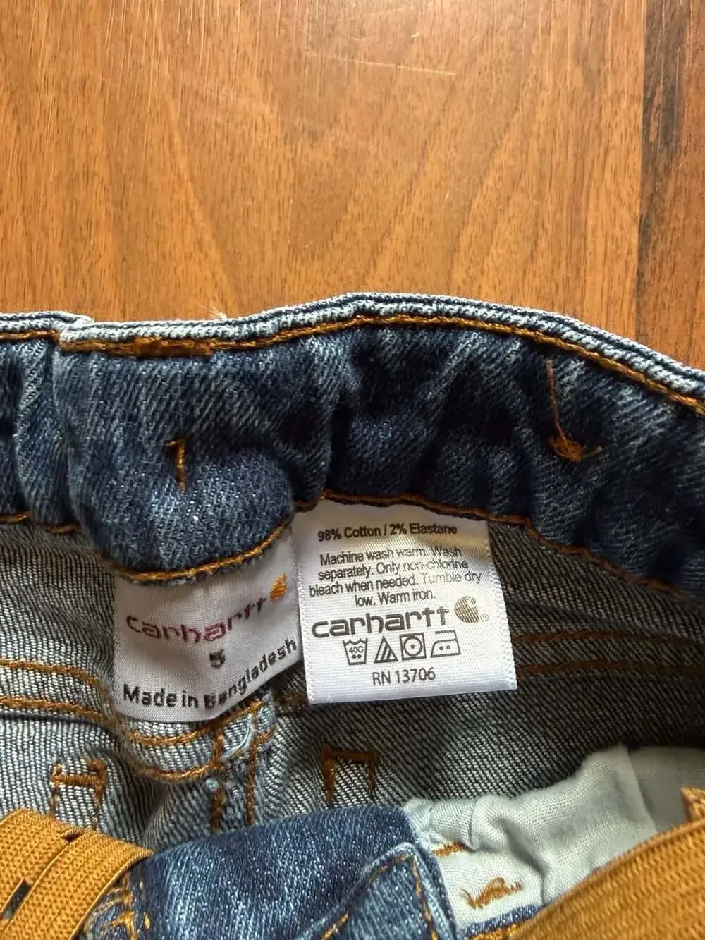 Carhartt Kids Blue Denim Jeans Size 5